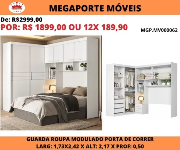 GUARDA ROUPA MODULADO PORTAS DE CORRER 