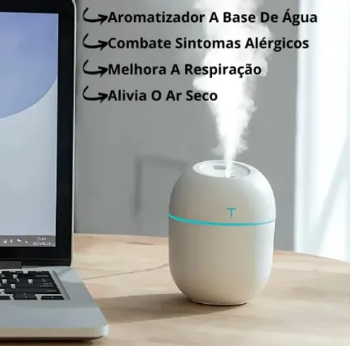 Mini Umidificador e aromatizador ultrassônico de 200ml