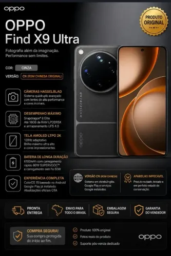 Oppo Find X9 Ultra Cinza Lindo