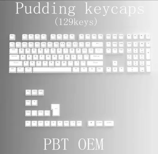 Keycaps de Pudim (Pudding) Transparentes Brancas