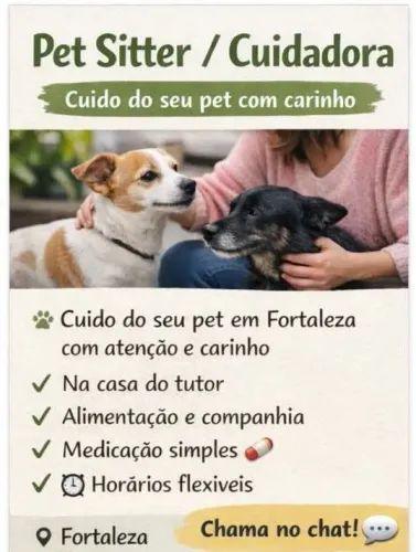 CUIDADORA E BANHISTA FREELANCER PET
