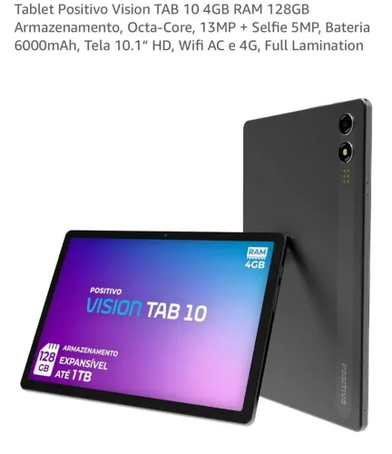 ? TABLET POSITIVO VISION TAB 10 | 128GB + 4GB RAM | IMPECÁVEL