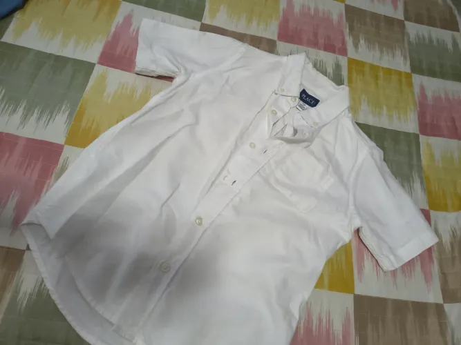 Camisa branca infantil masculino tamanho 7/8