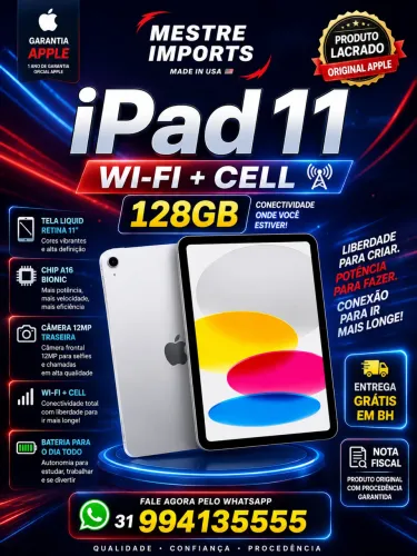 iPad 11 128GB Chip e Wi Fi Original Apple