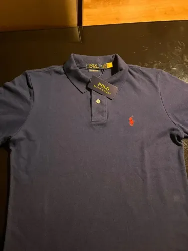 POLO RALPH LAUREN CUSTOM SLIM FIT AZUL-MARINHO - OFERTA RELÂMPAGO