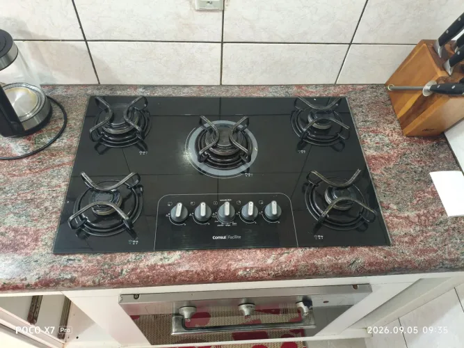 Cooktop 5 bocas gás Consul 