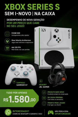 ? XBOX SERIES S 512GB - SEMI-NOVO NA CAIXA ?
