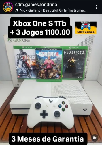 Xbox One S 1Tb + 3 Jogos 1100.00 - Não Aceito Oferta