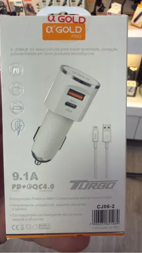Carregador turbo veicular para celulares