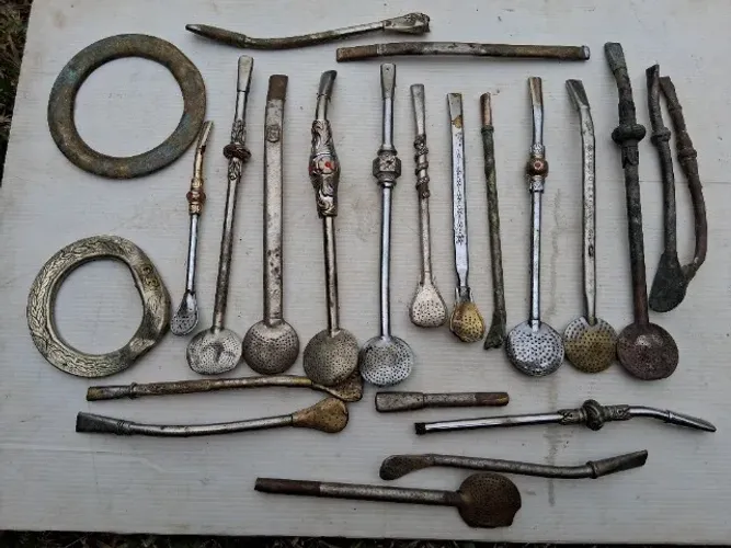 Lote de antigas bombas de chimarrão (sucata)