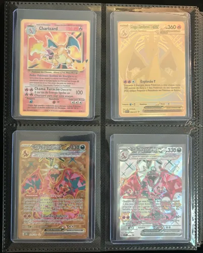 Coleção Charizard Pokémon TCG + Fichário e Toploaders