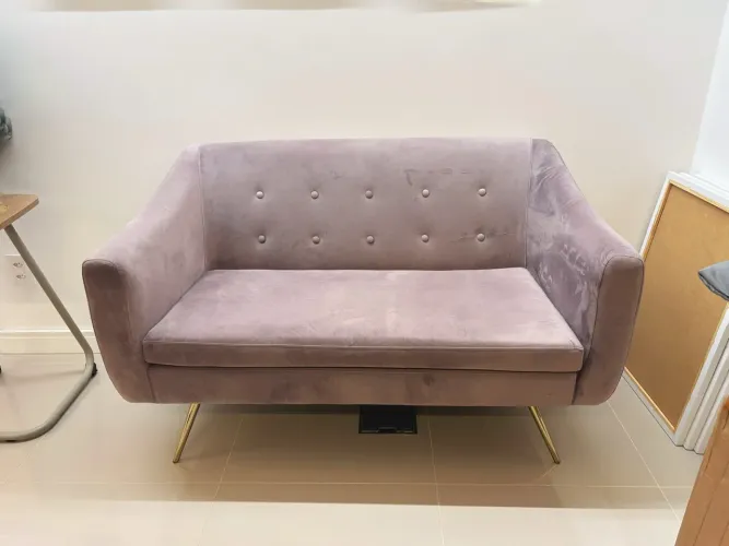 Sofá Westwing Mimo em Veludo Rosa (Todas as infos na descrição)