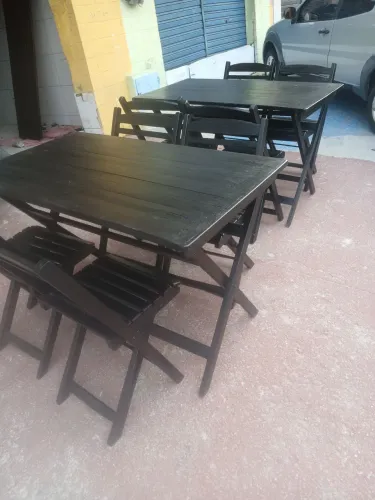02 conjunto mesa e cadeiras p/restaurante
