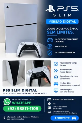 Playstation 5 PS5 Slim Digital + Controle | Pouquíssimo uso | Nota Fiscal