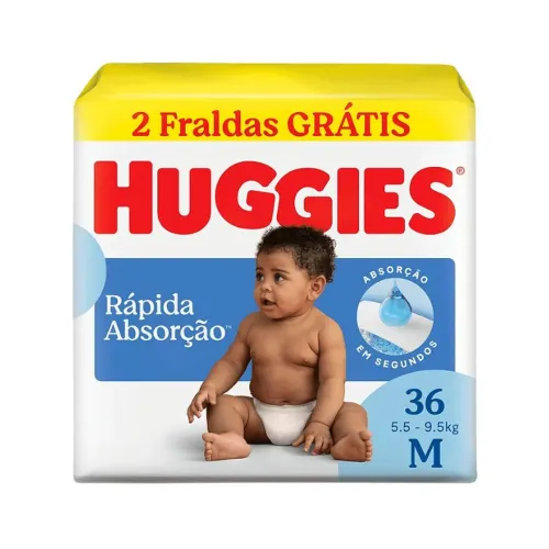 Fralda M Huggies 36 fraldas