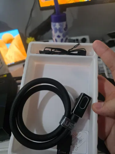 Cabo modular AIJS GPU16PIN LD cabo de alimentação 12 + 4PIN com ARGB Aura Sync, 90°<br>