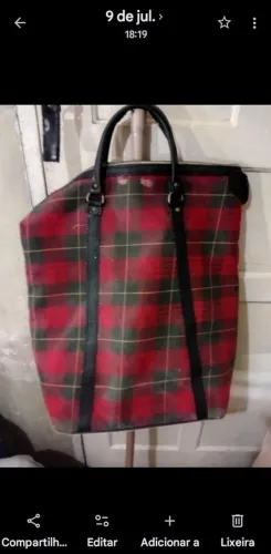 Mala vintage tipo tartan