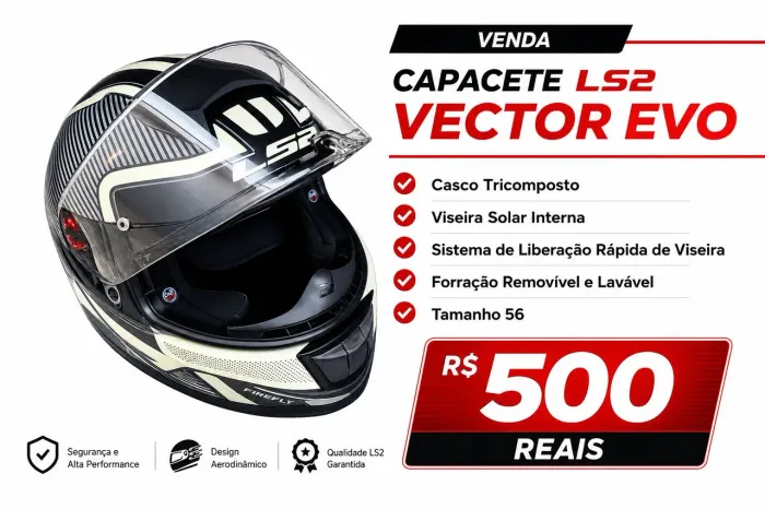 Capacete LS2 vector evo ff397