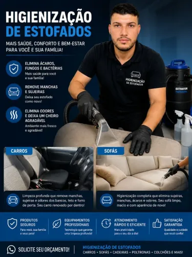 Higienização de estofados , carro, sofás e outros estofados