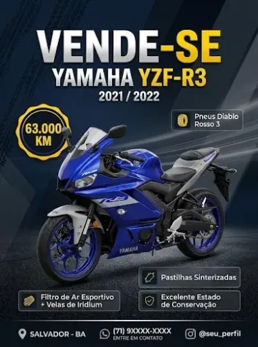 ? VENDO: Yamaha YZF-R3 (2021/2022) - Pronta para acelerar!