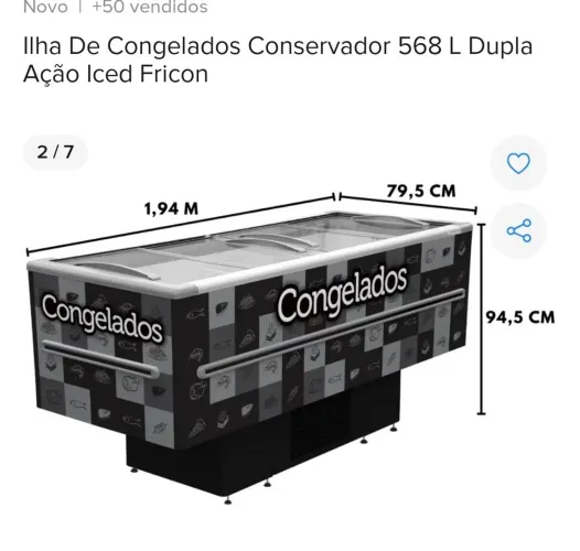 freezer novo ilha com lede