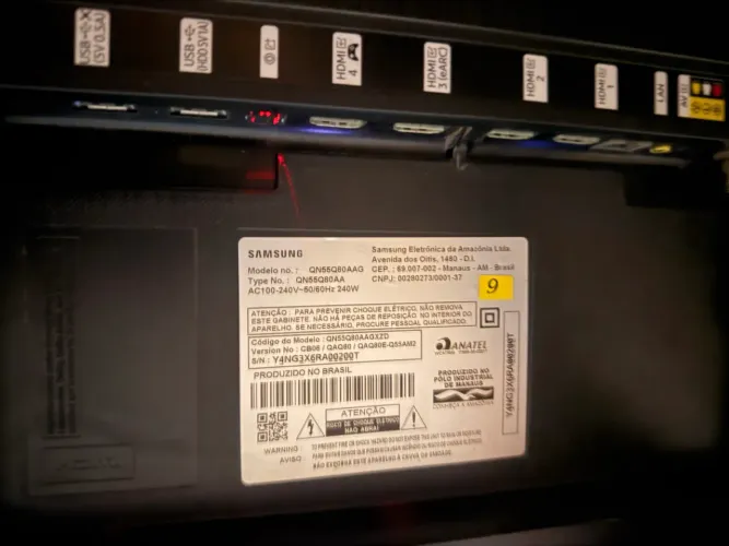 TV 55 Samsung tela com defeito