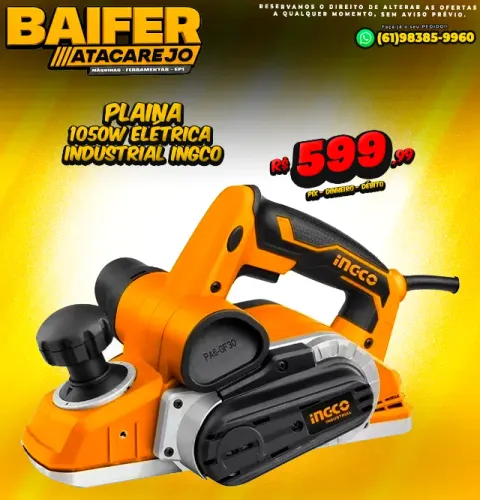 Plaina 1050W Elétrica Industrial Ingco