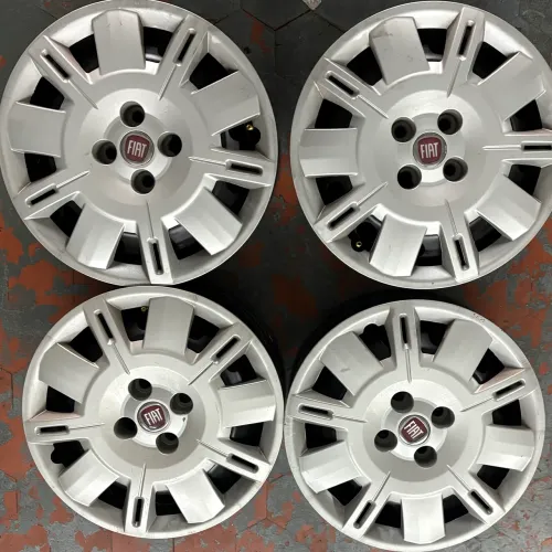 JOGO DE RODAS DE FERRO FIAT ARO 15 4x98 CALOTAS BRINDE