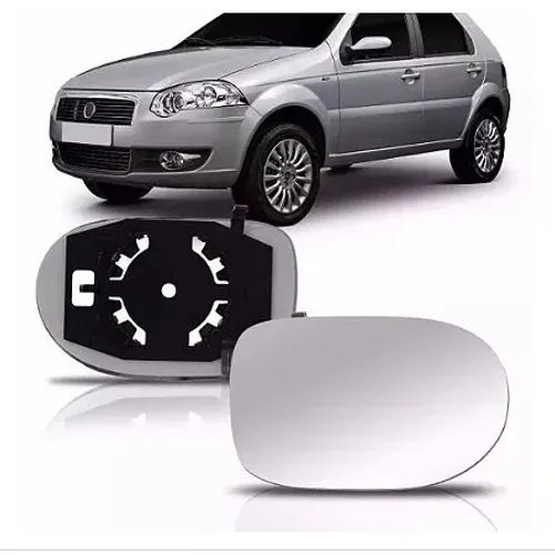 Lente Retrovisor Fiat Palio 2011 à 2017 - L Esquerdo - Lente C/ Placa - Metagal RTVM17