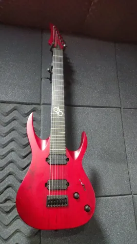 Guitarra solar 7 cordas blood red matte Seymour Duncan 