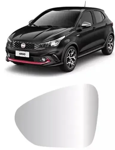 Lente Retrovisor Fiat Argo 2018 à 2022 - Lente C/ Placa - Lado Esquerdo - Metagal RTYM15