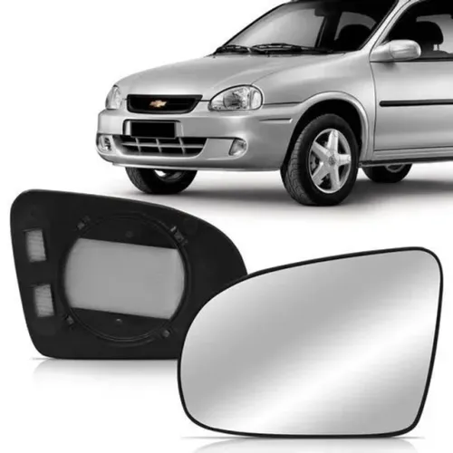 Lente Retrovisor Chevrolet Corsa II 2002 à 2012 - Direito - Lente C/ Placa - Ficosa EB112