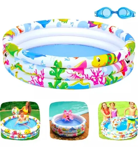 Piscina Para Criança Inflável Redonda 3 Anéis