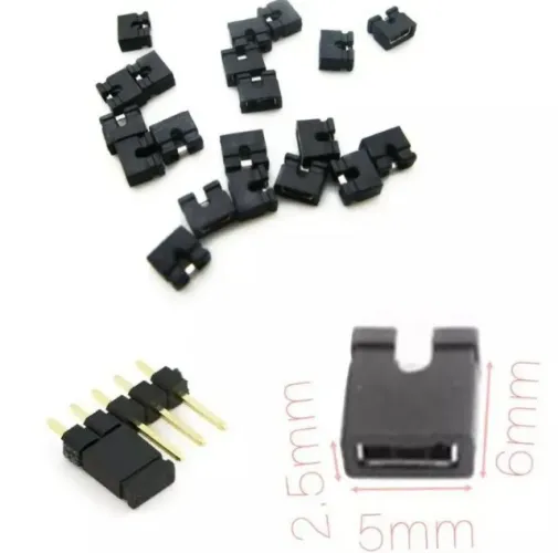 Jumper Mini Preto 2.54 Arduino Cnc Shield - 10 Peças   Arduino COD-CP243 