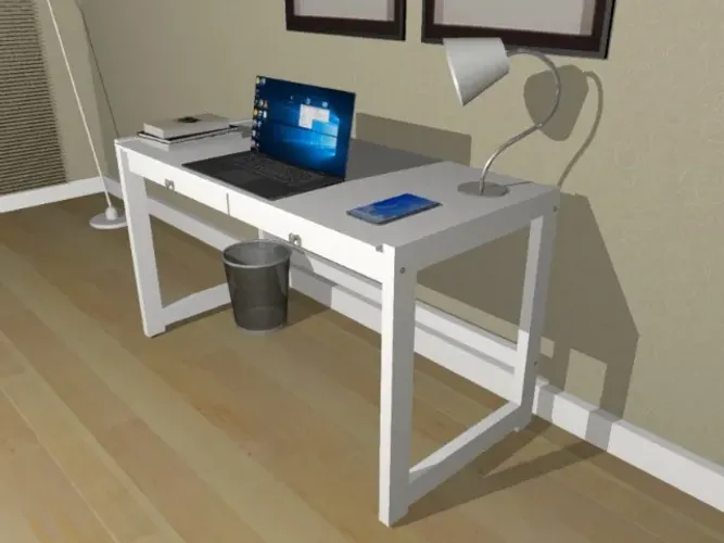  Mesa de Escritório Delluxe. Total Em Madeira Maciça L110CM X P50cm x A76cm 