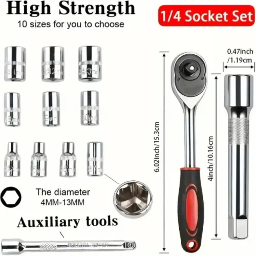 Multi-Function Ratchet Socket Wrench Set, Carro, Barco, Ferramenta de Reparação Automática