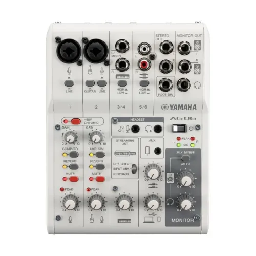 Mesa de Som Interface de Áudio AG06 MK2 Branca Yamaha