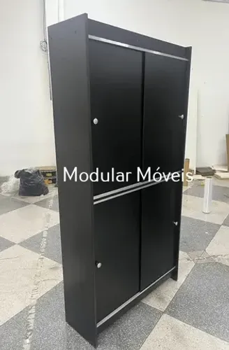 Prateleira com Portas - MDF Preto - Direto da Fábrica
