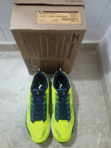 Tênis De Corrida Masculino Mizuno Wave Dynasty 5 Amarelo Limão Novo Nacional 43