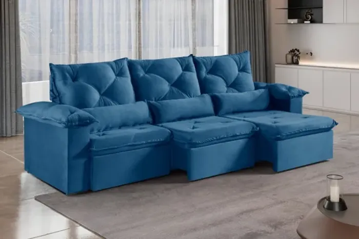 sala sofa retratil e reclinavel de 5 lugares