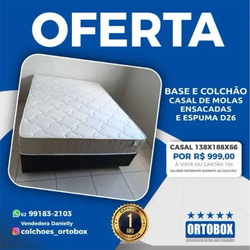 Conjunto Casal de molas ensacadas em ate 10x sem juros no cartão