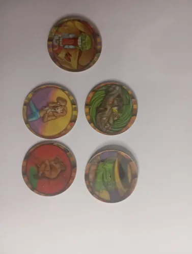Coleção de 5 Tazos Colecionáveis  O Maskara