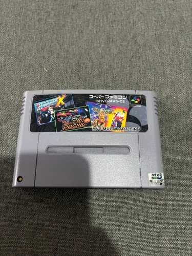 Jogo de Super Nintendo reprogramado 3 em 1 MEGAMAN X, ROCK IN ROLL RACING E BIKE MICE