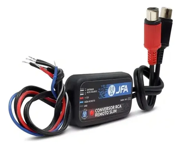 Conversor Fio Para Rca Remoto Slim 12v Jfa Automotivo Cd Dvd