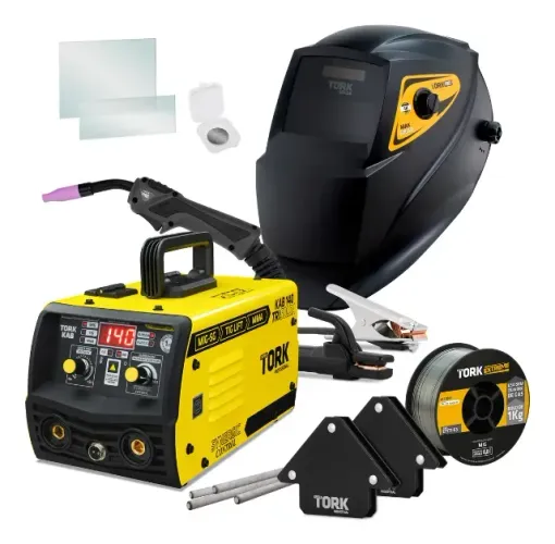 Maquina Solda Super Combo Kab 140 Mig Sem Gás + Mascara