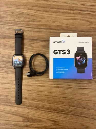 Smartwatch Amazfit GTS 3 - Completo com Caixa e Acessórios