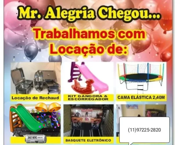 Trabalhamos com Locação de Réchauds e Brinquedos Infantil para Eventos em Geral Osasco