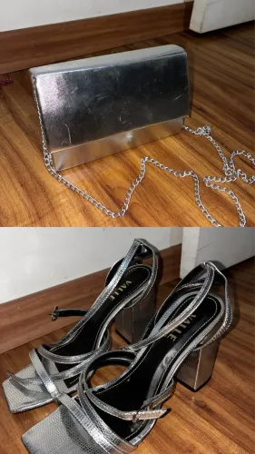 SALTO VALLE SHOES - N37 + Bolsa Toillete Prata