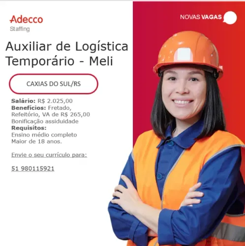 Auxiliar de Logística - Caxias do Sul/RS