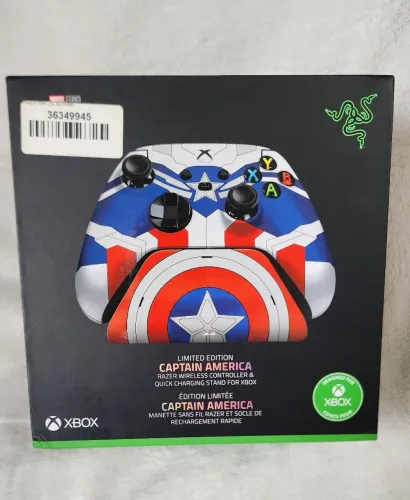 CONTROLE RAZER XBOX SERIES X/S EDIÇÃO LIMITADA CAPITÃO AMERICA 